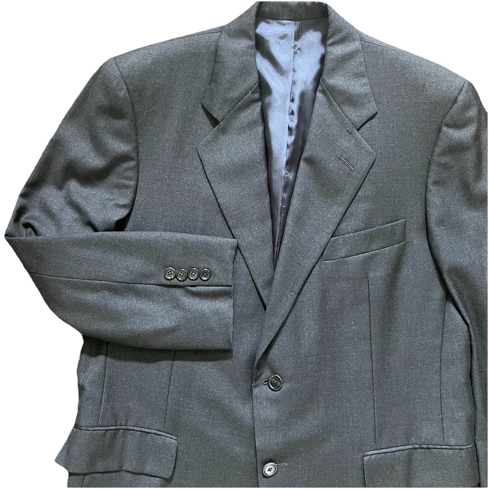 HICKEY FREEMAN Loro Piana Mens‎ 42S Blazer Charcoal Black Suit Coat Wool Money